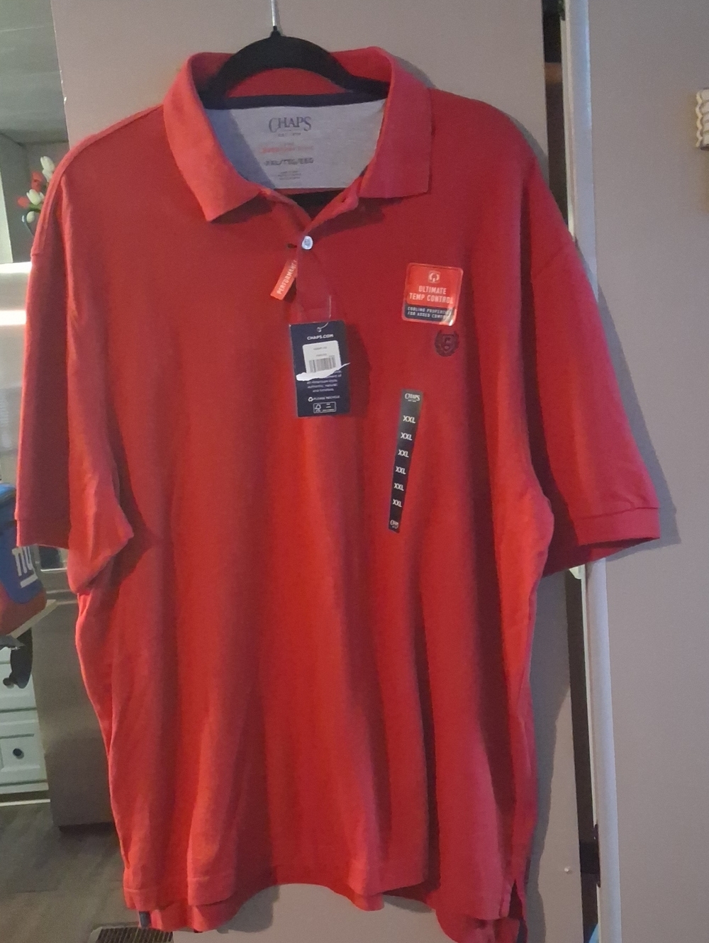 Chaps Men's Bright Red Polo - Short Sleeve Classic Collar